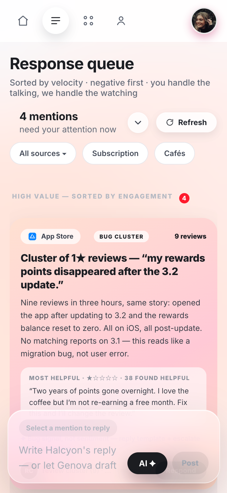 Response Queue on mobile
